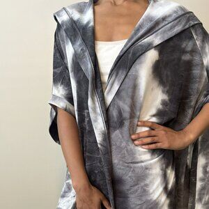 Attitudes by Renee Malibu Knit Tie Dye Hooded Ruana